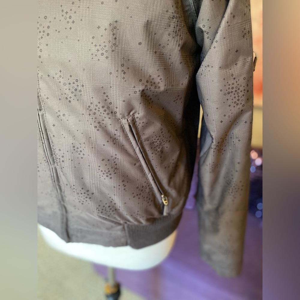 powder room CORE polar fleece snowboarding/ski jacket brown w/faux fur hood Med - Picture 5 of 15